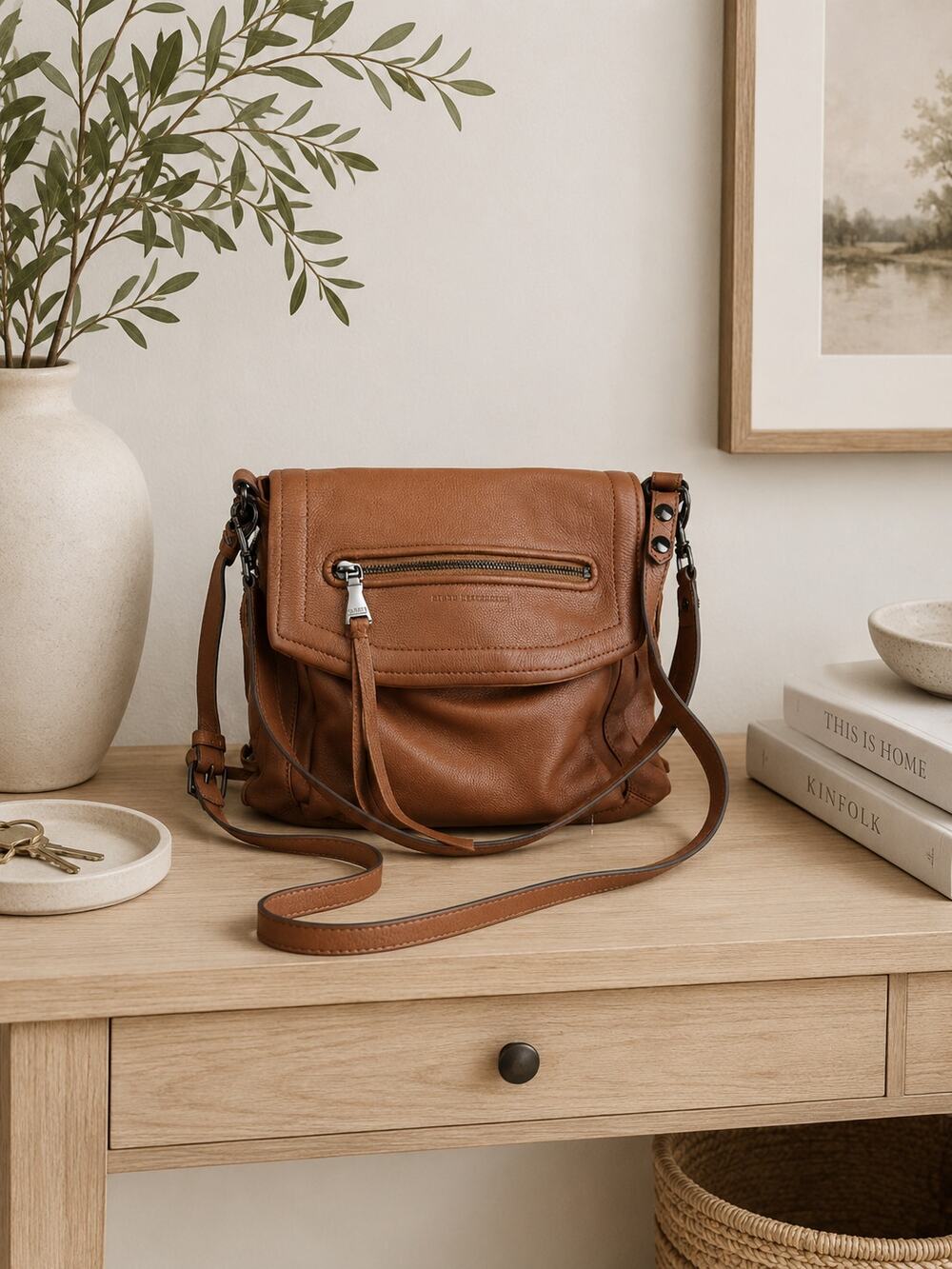 Aimee Kestenberg Fifth Avenue Convertible Shoulder Bag Chestnut Brown NWOT